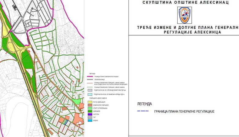 JAVNI UVID NACRTA TREĆIH IZMENA I DOPUNA PLANA GENERALNE REGULACIJE ALEKSINCA